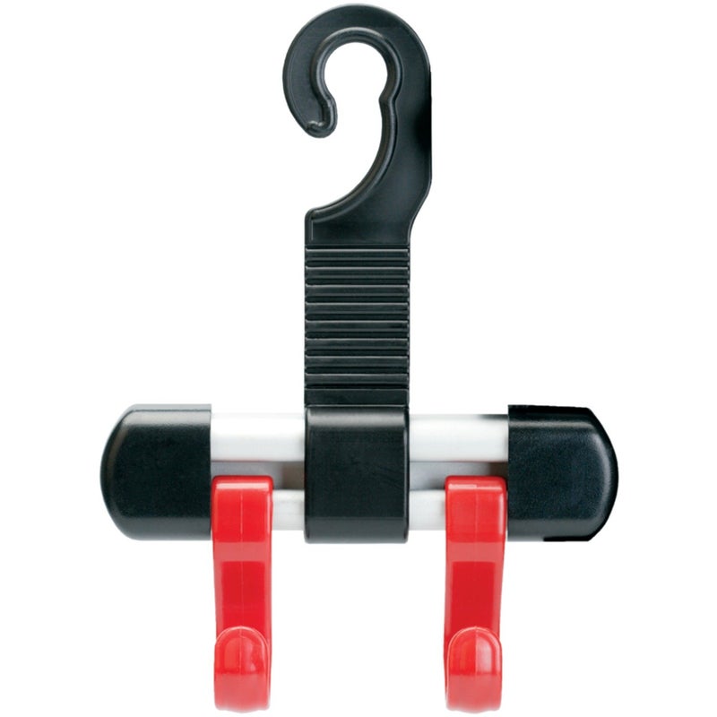 Maxsa Innovations Maxsa 20058 Headrest Hanger 2 Hooks for Bags, Purses and Car Storage, Black and Red - Image 1